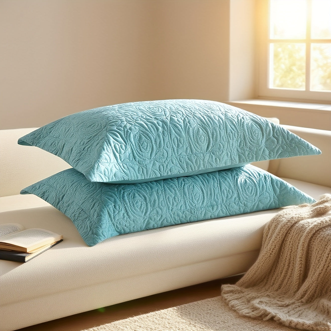 2pcs Embroidered Luxury Pillowcase Set, Solid Color Ultra-Soft Premium Hotel Quality Queen\u002FKing Pillowcase for Home Decor, Soft Breathable Pillow Covers with Envelope Closure
