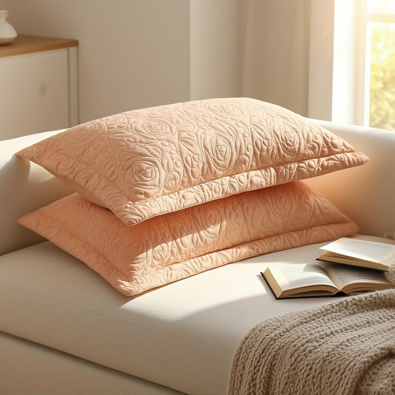 2pcs Embroidered Luxury Pillowcase Set, Solid Color Ultra-Soft Premium Hotel Quality Queen\u002FKing Pillowcase for Home Decor, Soft Breathable Pillow Covers with Envelope Closure