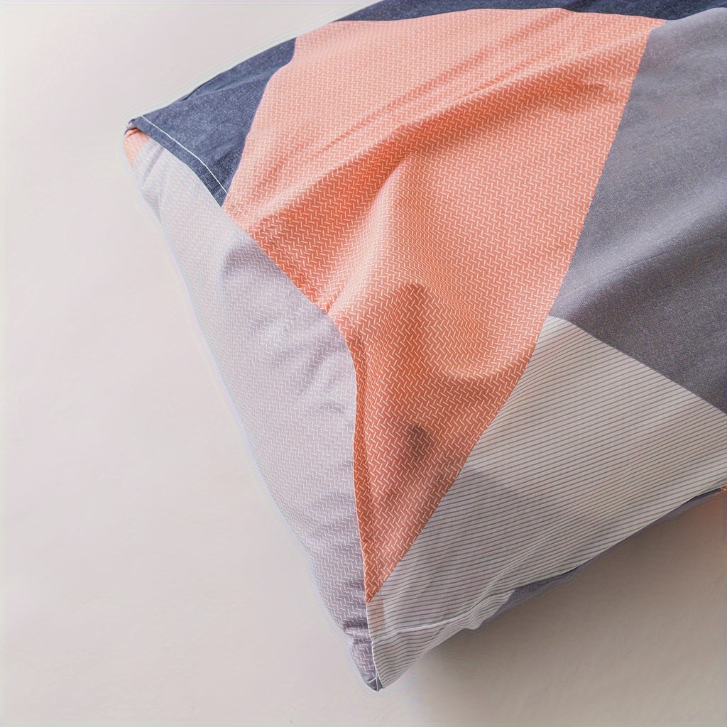 Blue Pink Duvet Cover 100% Cotton Neutral Striped Duvet Cover 3pcs Set 1 Navy Blue Chevron Patterned Duvet Cover with Zipper Ties 2 Pillowcase Grey Geometric Bedding Set Soft