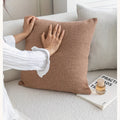 GAWAMAY Decorative Chenille Throw Pillow Covers 26x26 Inch Pack Of 2, Soft Square Couch Pillow Cover for Sofa Cushion Living Room Bedroom Oversized Pillowcases Taupe Grey 66x66cm (ONLY Covers)