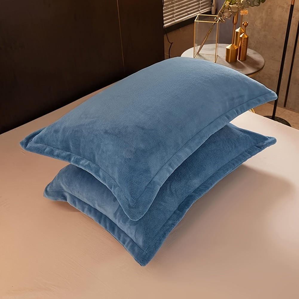 2-Pack Luxury Velvet Pillow Covers, 40 Thread Count, Machine Washable, Non-Woven Rectangular Pillowcases with Tassel, Plain Weave, No Print - for Sofa and Bedroom Decor