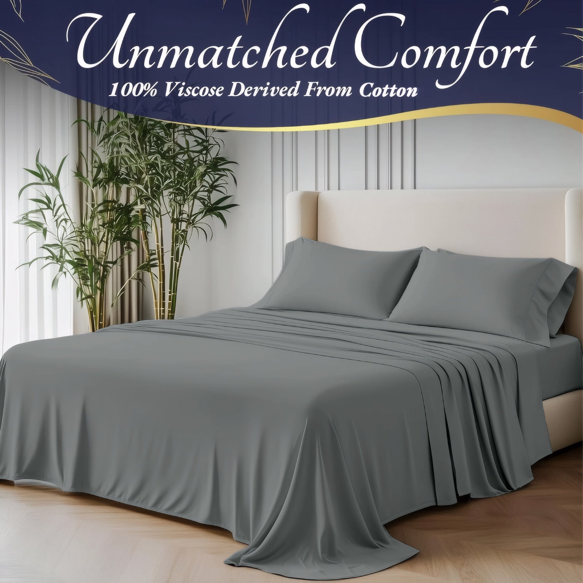 4pcs Full\u002FQueen\u002FKing\u002FCal King Size Sheet Set - Royal Quality Bedding Sheets & Pillowcases - 18 Inch Deep Pocket Egyptian Cotton Bed Set - Soft & Wrinkle Free Christmas Decorations Bed Sheets with 1 Flat Sheet, 1 Fitted Sheet, 2 Pillowcases