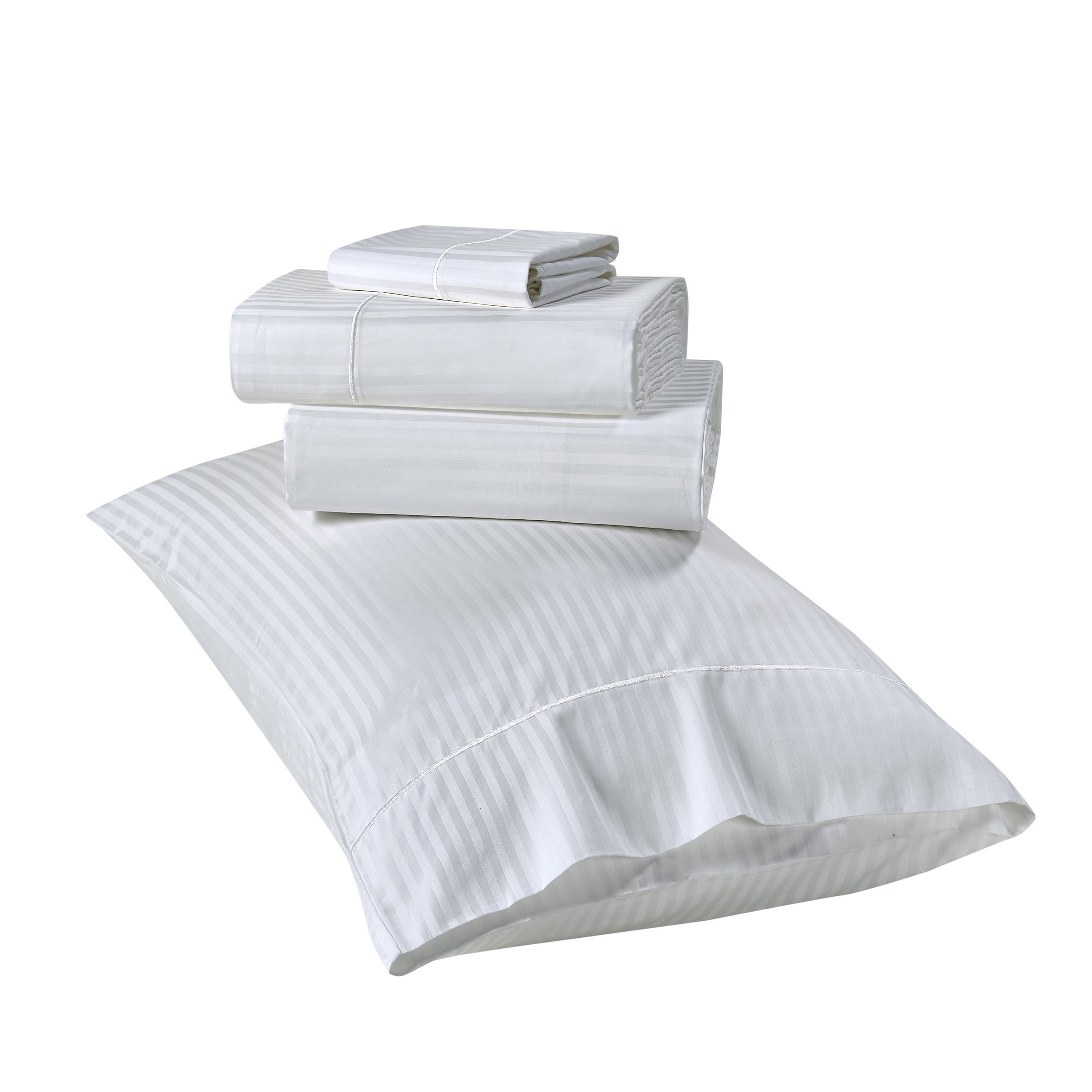 1000 Thread Count Egyptian Cotton Damask Stripe Sheet Set - Long-Lasting Quality, Durable, and Breathability for Premium Sleep
