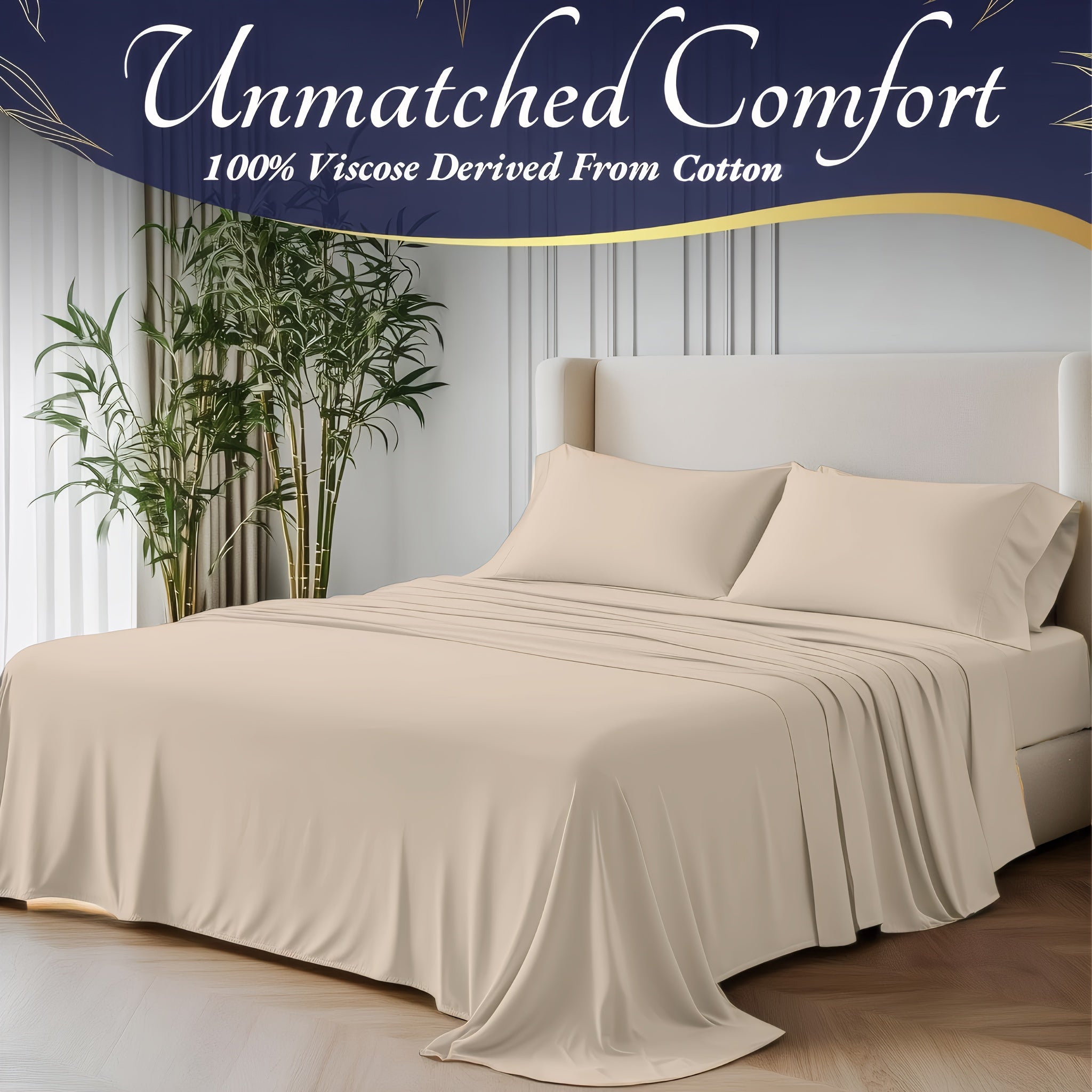 4pcs Full\u002FQueen\u002FKing\u002FCal King Size Sheet Set - Royal Quality Bedding Sheets & Pillowcases - 18 Inch Deep Pocket Egyptian Cotton Bed Set - Soft & Wrinkle Free Christmas Decorations Bed Sheets with 1 Flat Sheet, 1 Fitted Sheet, 2 Pillowcases