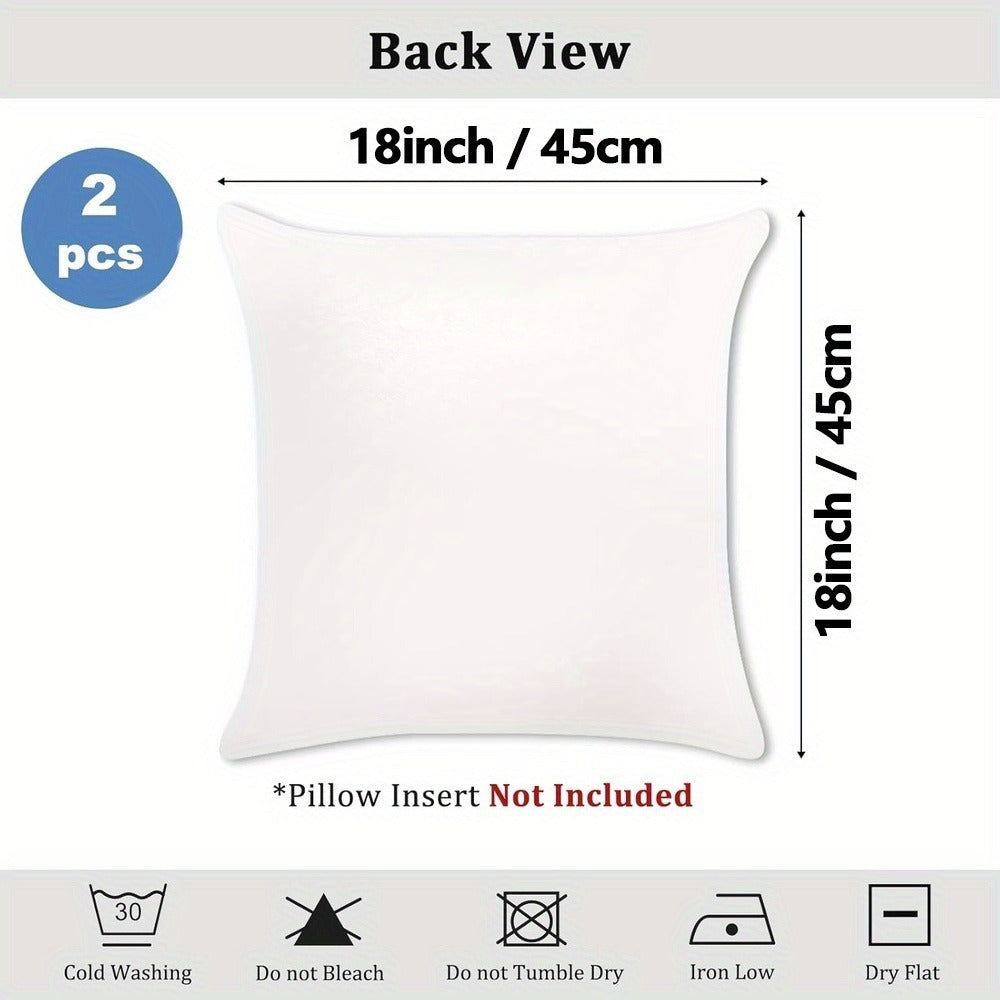 Set of 2 Decorative Pillow Covers Made from Soft Chenille, Featuring a Solid Neutral Color. These Textured Cushion Covers Are Perfect for Enhancing The Decor of Your Couch, Sofa, Bedroom, Or Living Room, Measuring 18X18 Inches