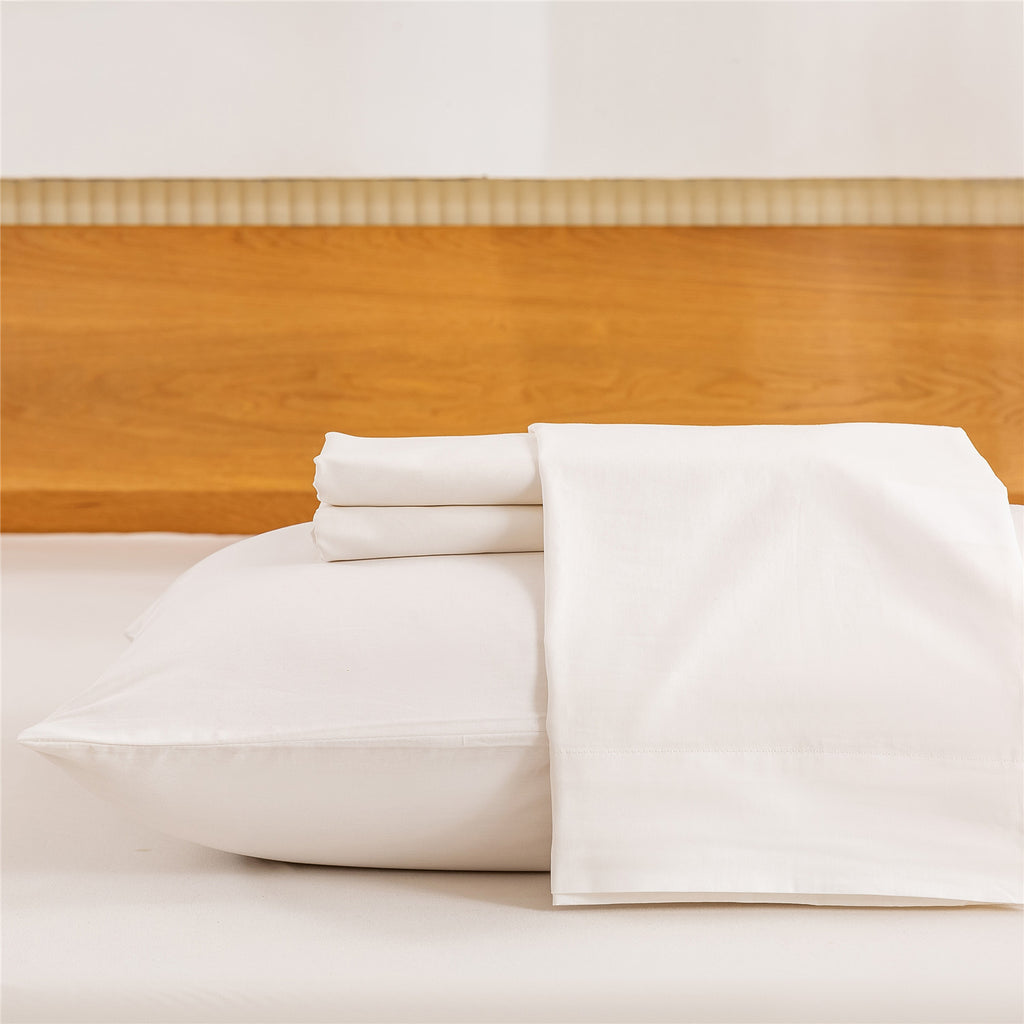 100% Egyptian Cotton Sheets Full\u002FQueen\u002FKing\u002FCal King Size Set; Extra Deep Pocket Full Sheets Set Soft Breathable Cooling 4pcs Bed Sheets with 1 Flat Sheet, 1 Fitted Sheet, 2 Pillowcases(Full, White)
