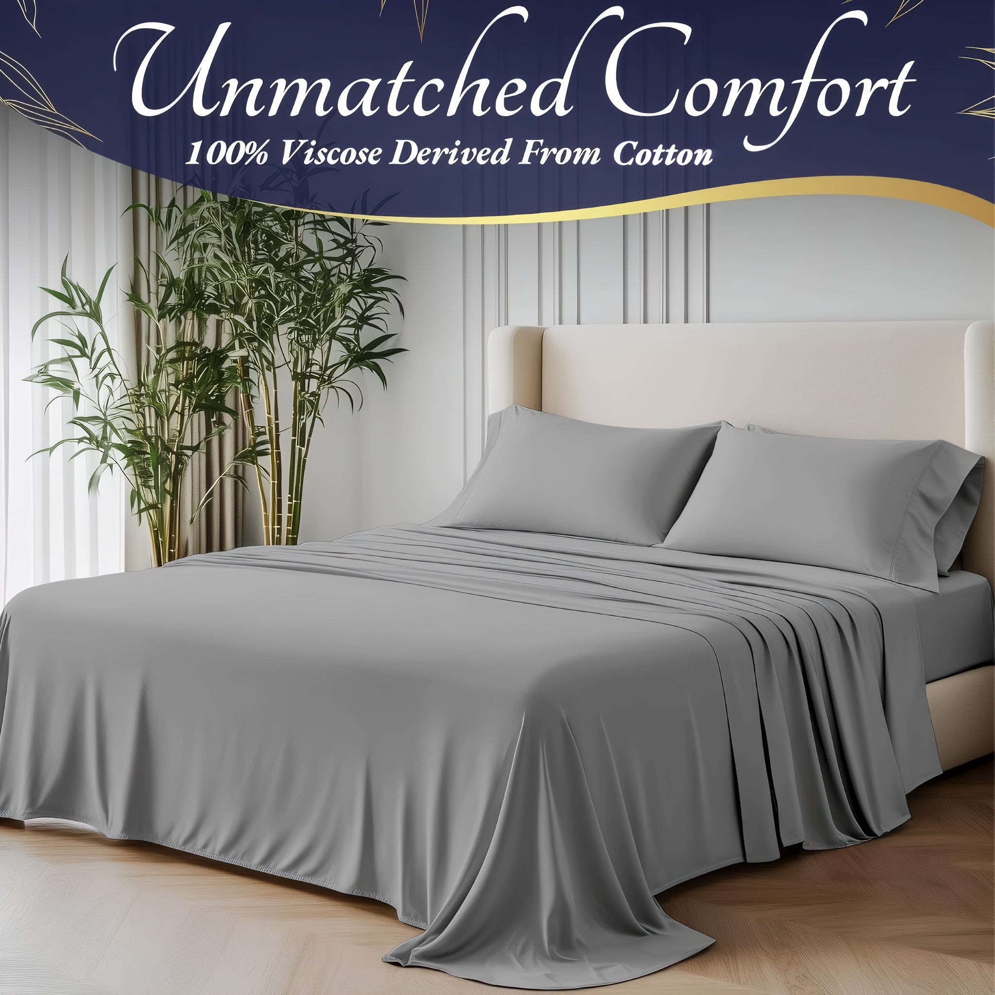 4pcs Full\u002FQueen\u002FKing\u002FCal King Size Sheet Set - Royal Quality Bedding Sheets & Pillowcases - 18 Inch Deep Pocket Egyptian Cotton Bed Set - Soft & Wrinkle Free Christmas Decorations Bed Sheets with 1 Flat Sheet, 1 Fitted Sheet, 2 Pillowcases