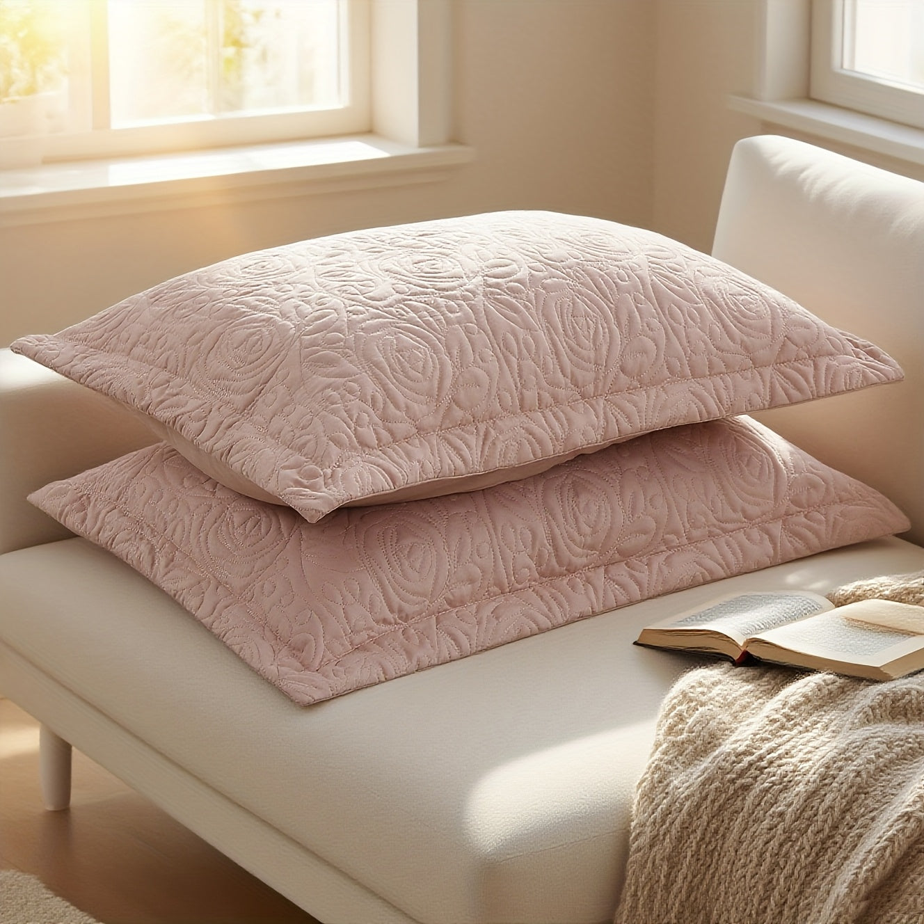 2pcs Embroidered Luxury Pillowcase Set, Solid Color Ultra-Soft Premium Hotel Quality Queen\u002FKing Pillowcase for Home Decor, Soft Breathable Pillow Covers with Envelope Closure