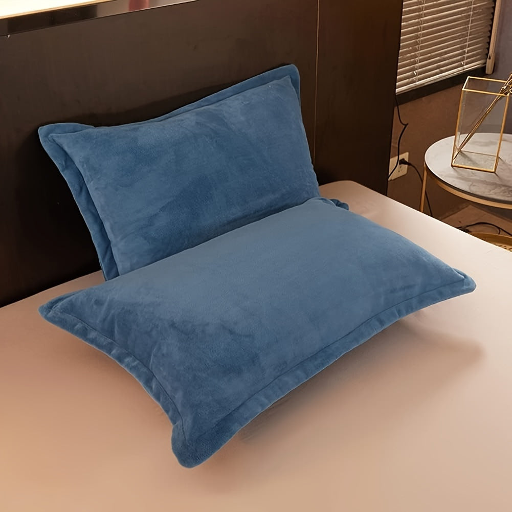 2-Pack Luxury Velvet Pillow Covers, 40 Thread Count, Machine Washable, Non-Woven Rectangular Pillowcases with Tassel, Plain Weave, No Print - for Sofa and Bedroom Decor