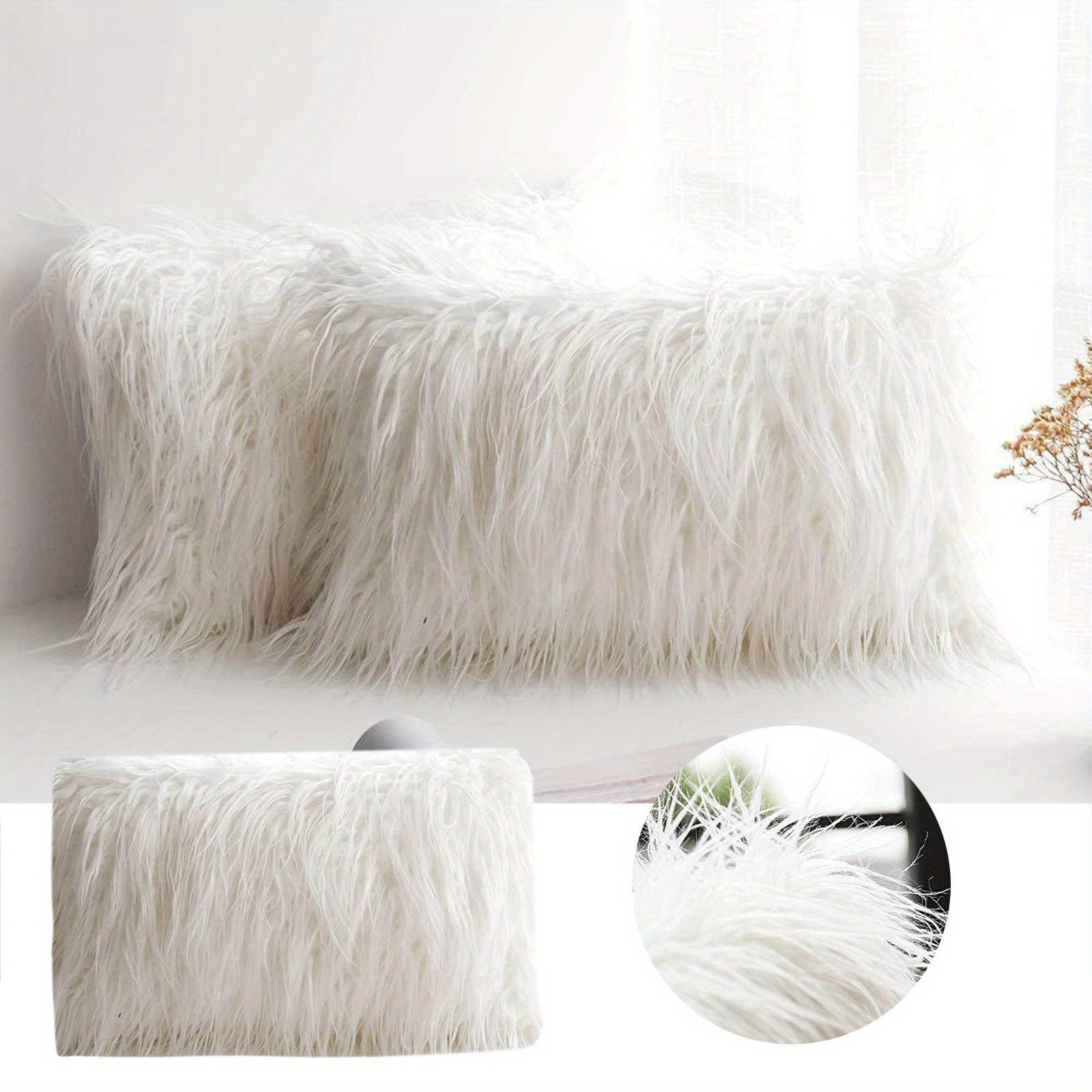 Cushion Cover Pillow Cover Sofa Cushion Pillow Cover Pillow Cover Soft Velvet Waist Pillow Home Decoration Solid Color Retro