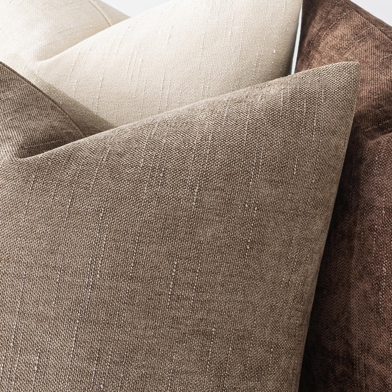 Set of 2 Decorative Pillow Covers Made from Soft Chenille, Featuring a Solid Neutral Color. These Textured Cushion Covers Are Perfect for Enhancing The Decor of Your Couch, Sofa, Bedroom, Or Living Room, Measuring 18X18 Inches