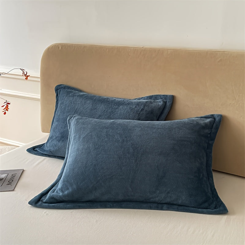 2-Pack Luxury Velvet Pillow Covers, 40 Thread Count, Machine Washable, Non-Woven Rectangular Pillowcases with Tassel, Plain Weave, No Print - for Sofa and Bedroom Decor
