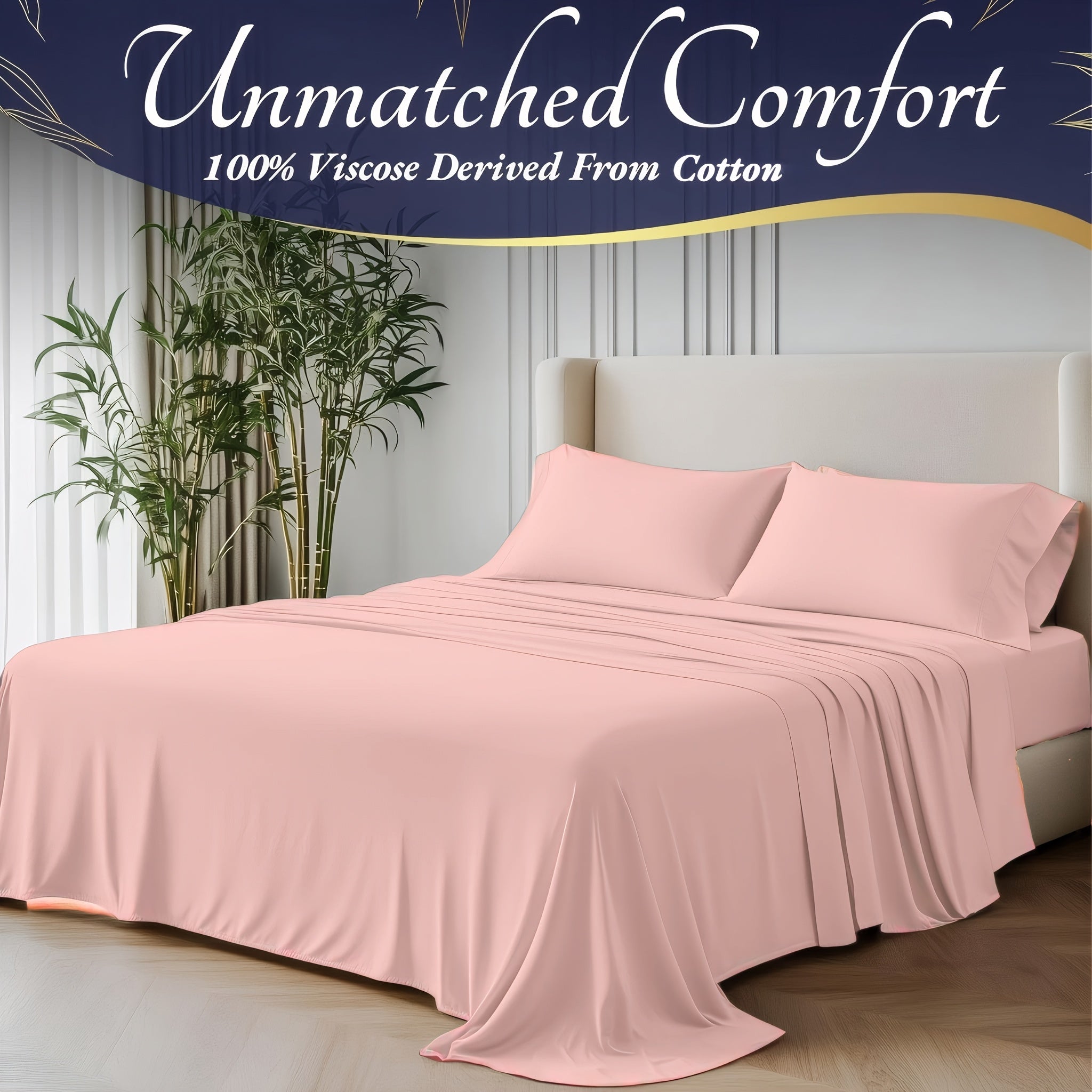 4pcs Full\u002FQueen\u002FKing\u002FCal King Size Sheet Set - Royal Quality Bedding Sheets & Pillowcases - 18 Inch Deep Pocket Egyptian Cotton Bed Set - Soft & Wrinkle Free Christmas Decorations Bed Sheets with 1 Flat Sheet, 1 Fitted Sheet, 2 Pillowcases