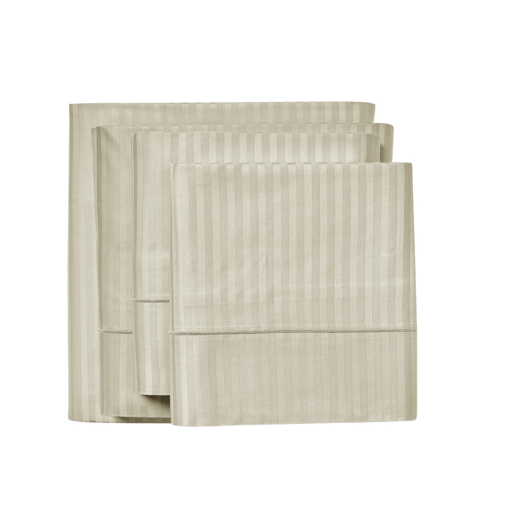 1000 Thread Count Egyptian Cotton Damask Stripe Sheet Set - Long-Lasting Quality, Durable, and Breathability for Premium Sleep