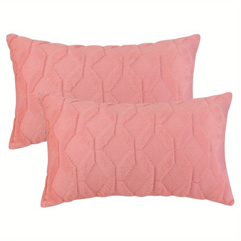 Set of 2 Soft Short Plush Decorative Throw Pillow Covers Luxury Style Cushion Pillow Cover for Sofa Bedroom, Cozy Soft Pillow Cover - Perfect for Living Room, Bedroom, Sofa and Bed Decor - for Home Decor Enthusiasts