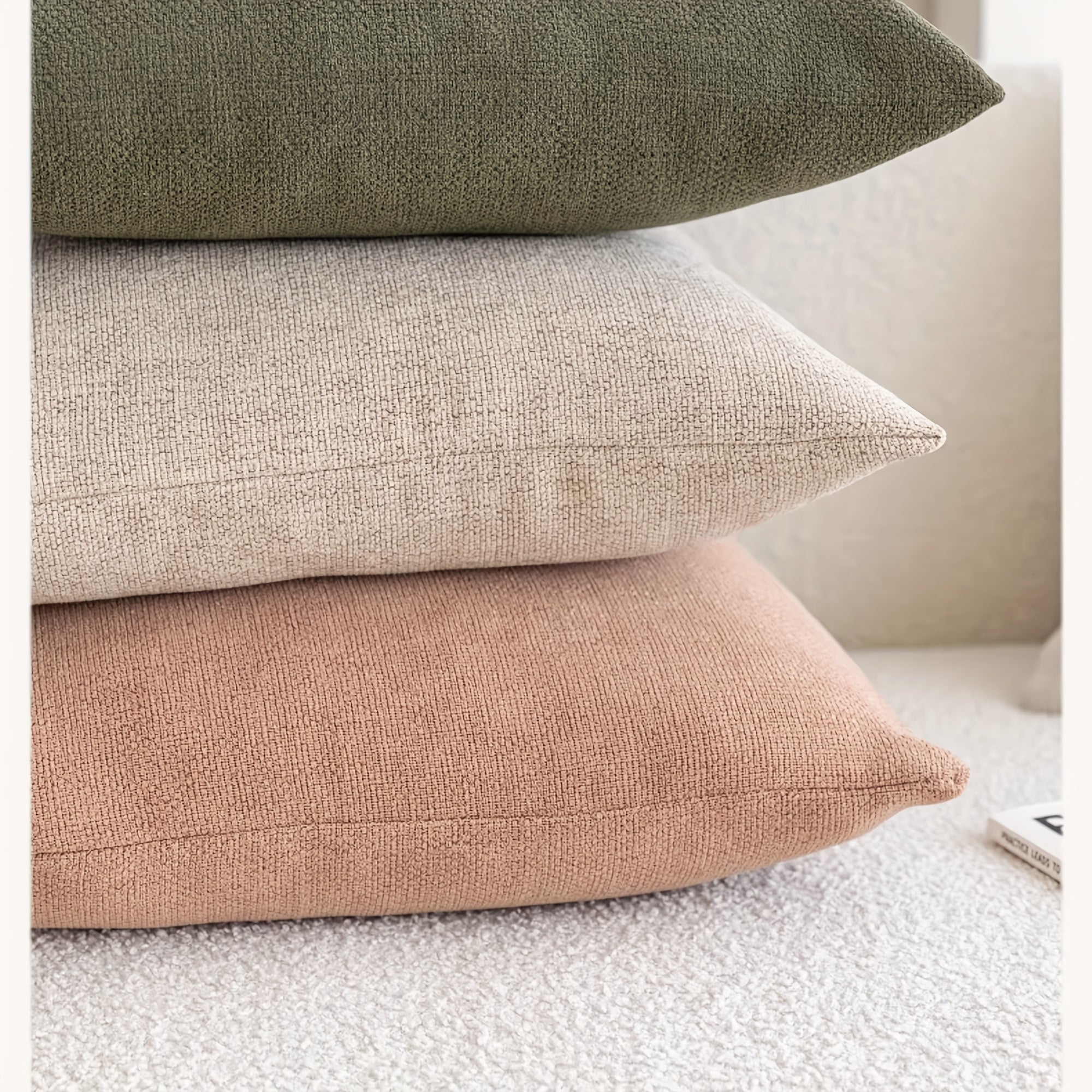 GAWAMAY Decorative Chenille Throw Pillow Covers 26x26 Inch Pack Of 2, Soft Square Couch Pillow Cover for Sofa Cushion Living Room Bedroom Oversized Pillowcases Taupe Grey 66x66cm (ONLY Covers)