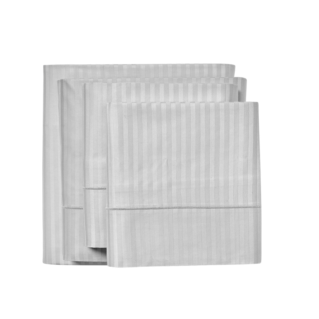 1000 Thread Count Egyptian Cotton Damask Stripe Sheet Set - Long-Lasting Quality, Durable, and Breathability for Premium Sleep