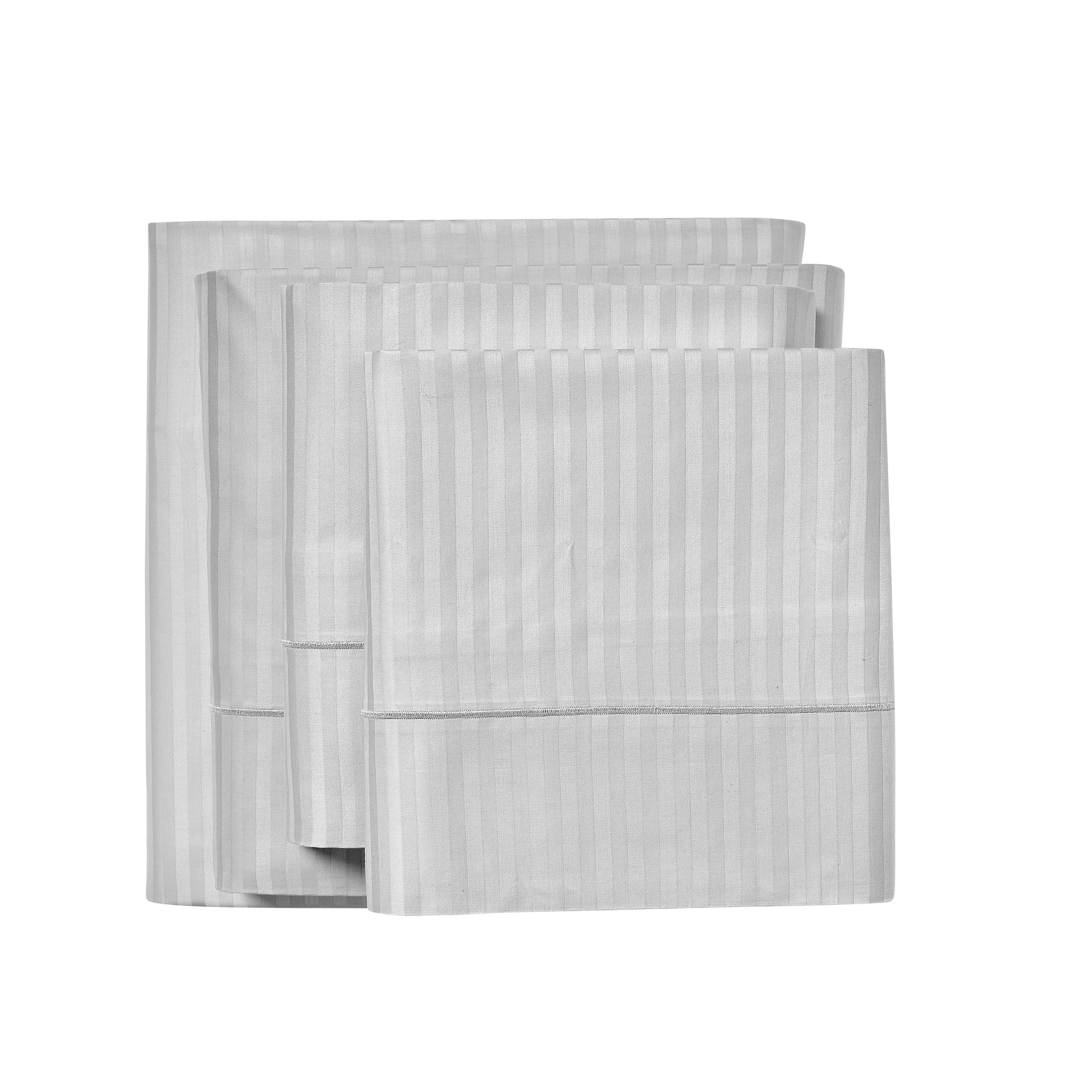 1000 Thread Count Egyptian Cotton Damask Stripe Sheet Set - Long-Lasting Quality, Durable, and Breathability for Premium Sleep