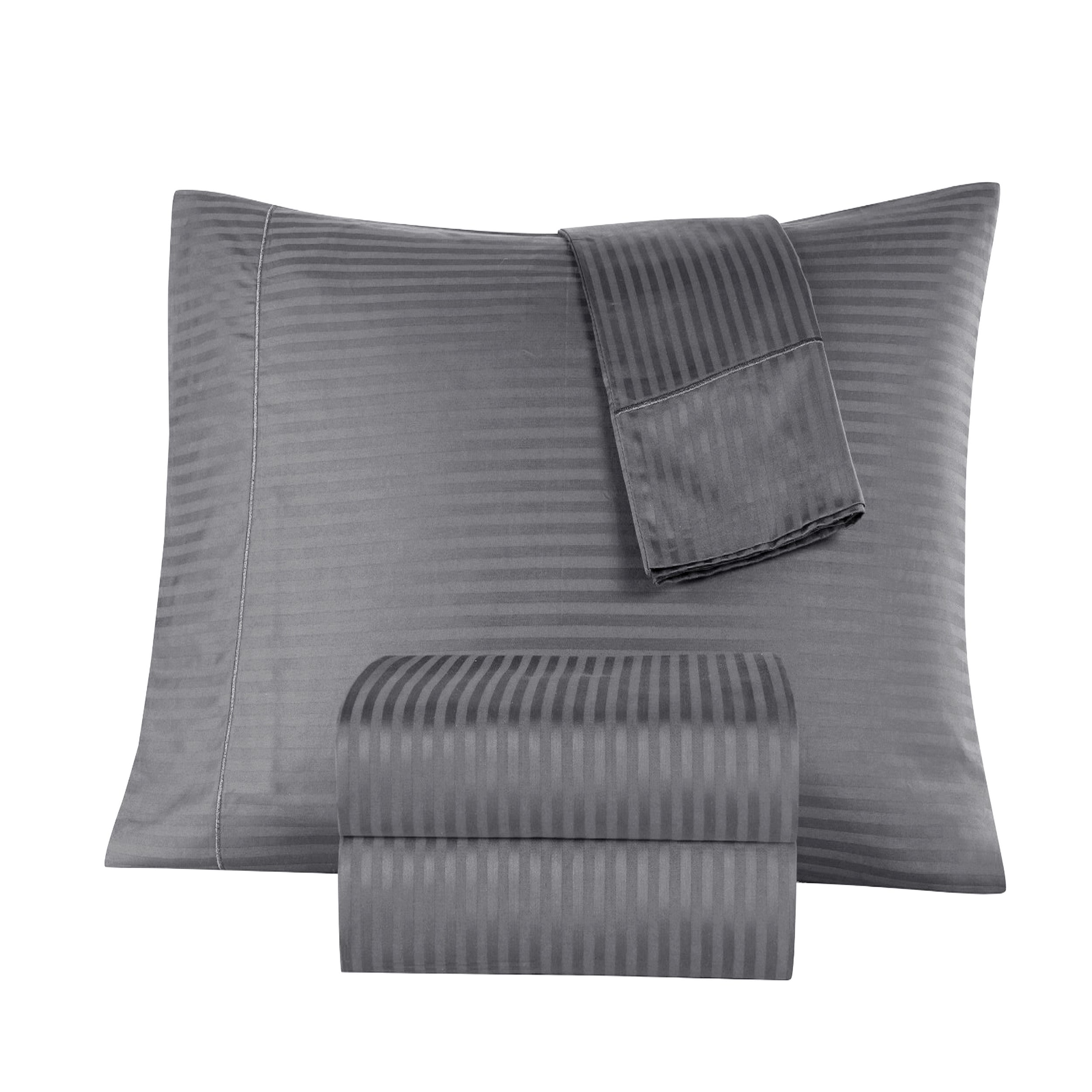 1000 Thread Count Egyptian Cotton Damask Stripe Sheet Set - Long-Lasting Quality, Durable, and Breathability for Premium Sleep