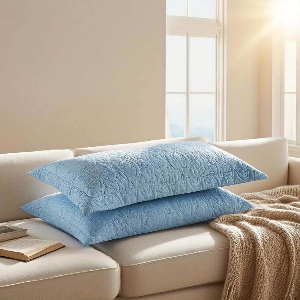 2pcs Embroidered Luxury Pillowcase Set, Solid Color Ultra-Soft Premium Hotel Quality Queen\u002FKing Pillowcase for Home Decor, Soft Breathable Pillow Covers with Envelope Closure