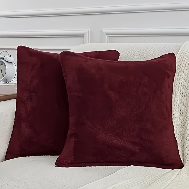 Set Of 2 Faux Fur Plush Throw Pillow Covers, Luxury Soft Fluffy Cozy Decorative Pillow Covers for Sofa, Couch, Living Room, Pillow Covers, Suitable for Bedroom Bedding, Home Decoration, Sofa Decoration, Camping, Outdoor And Other Multiple Scenarios