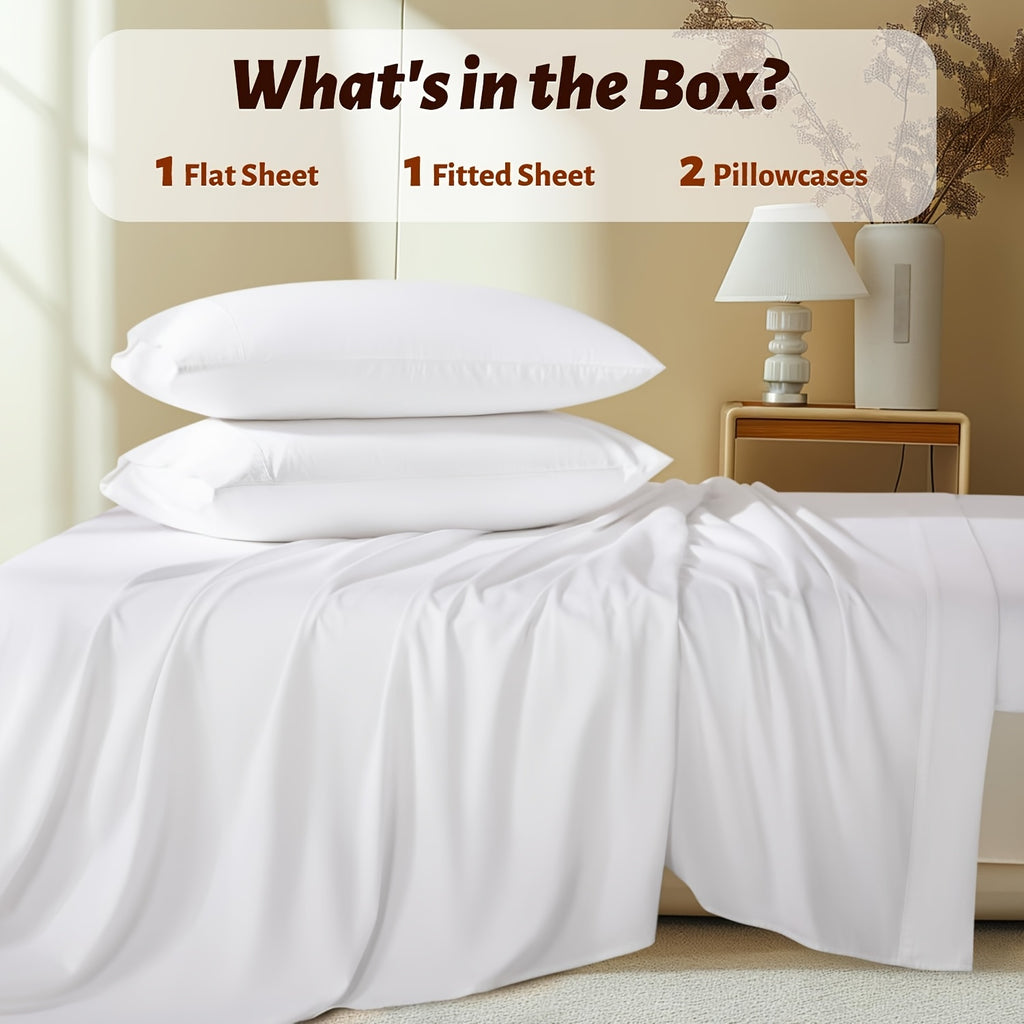 4pcs Egyptian Cotton Bed Sheets Set, Full\u002FQueen\u002FKing\u002FCalifornia King Size Sheets Set, Premium Luxury Bedding, Christmas Gifts, (Includes Flat Sheet, Deep Pocket Fitted Sheet+Pillowcases)