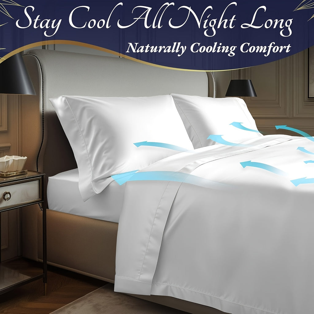 4pcs Full\u002FQueen\u002FKing\u002FCal King Size Sheet Set - Royal Quality Bedding Sheets & Pillowcases - 18 Inch Deep Pocket Egyptian Cotton Bed Set - Soft & Wrinkle Free Christmas Decorations Bed Sheets with 1 Flat Sheet, 1 Fitted Sheet, 2 Pillowcases