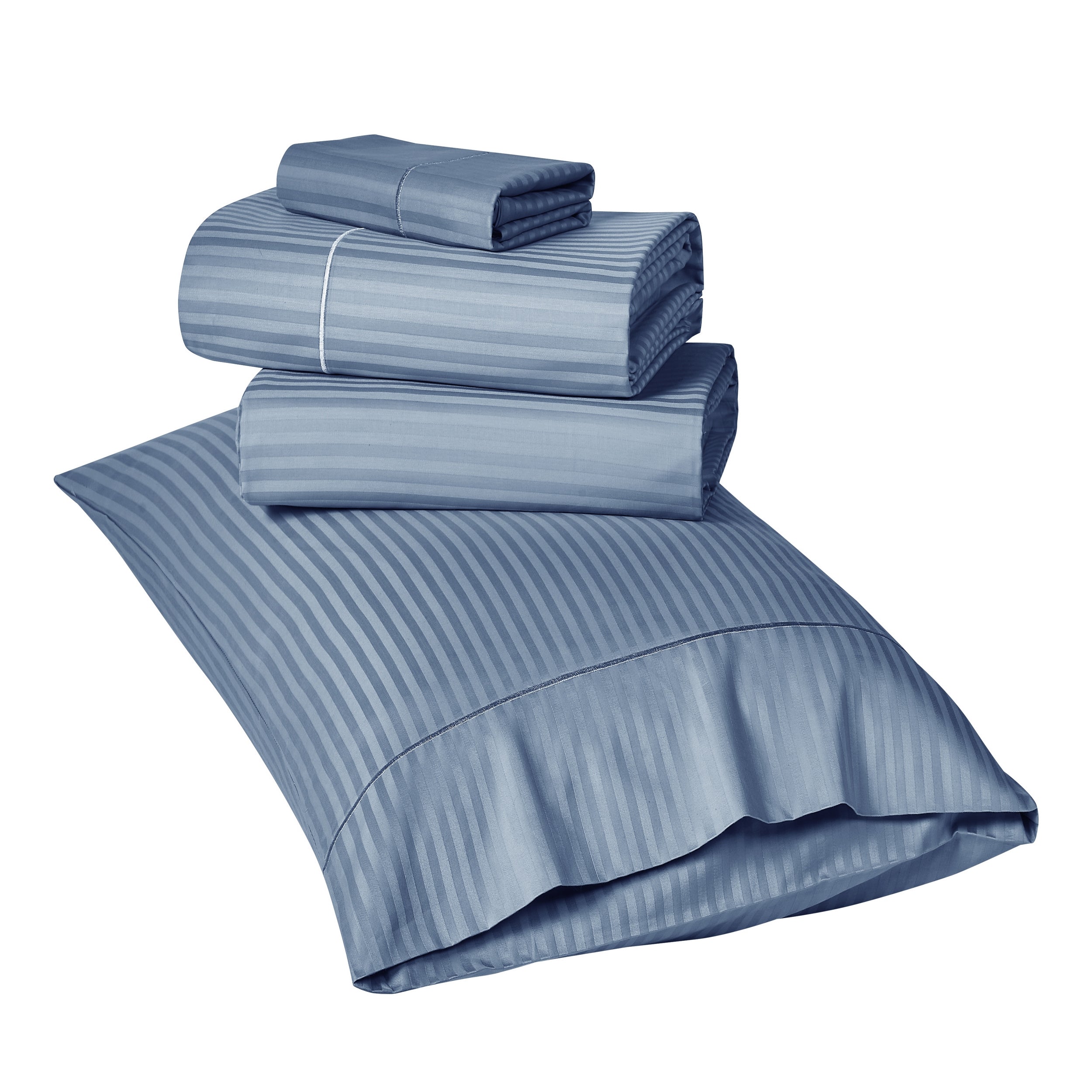 1000 Thread Count Egyptian Cotton Damask Stripe Sheet Set - Long-Lasting Quality, Durable, and Breathability for Premium Sleep