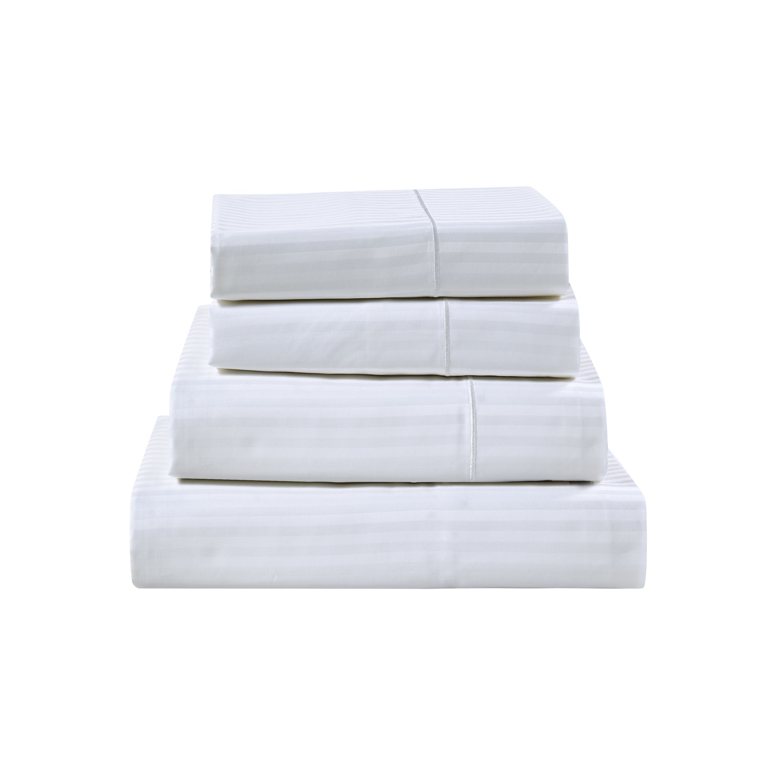 1000 Thread Count Egyptian Cotton Damask Stripe Sheet Set - Long-Lasting Quality, Durable, and Breathability for Premium Sleep