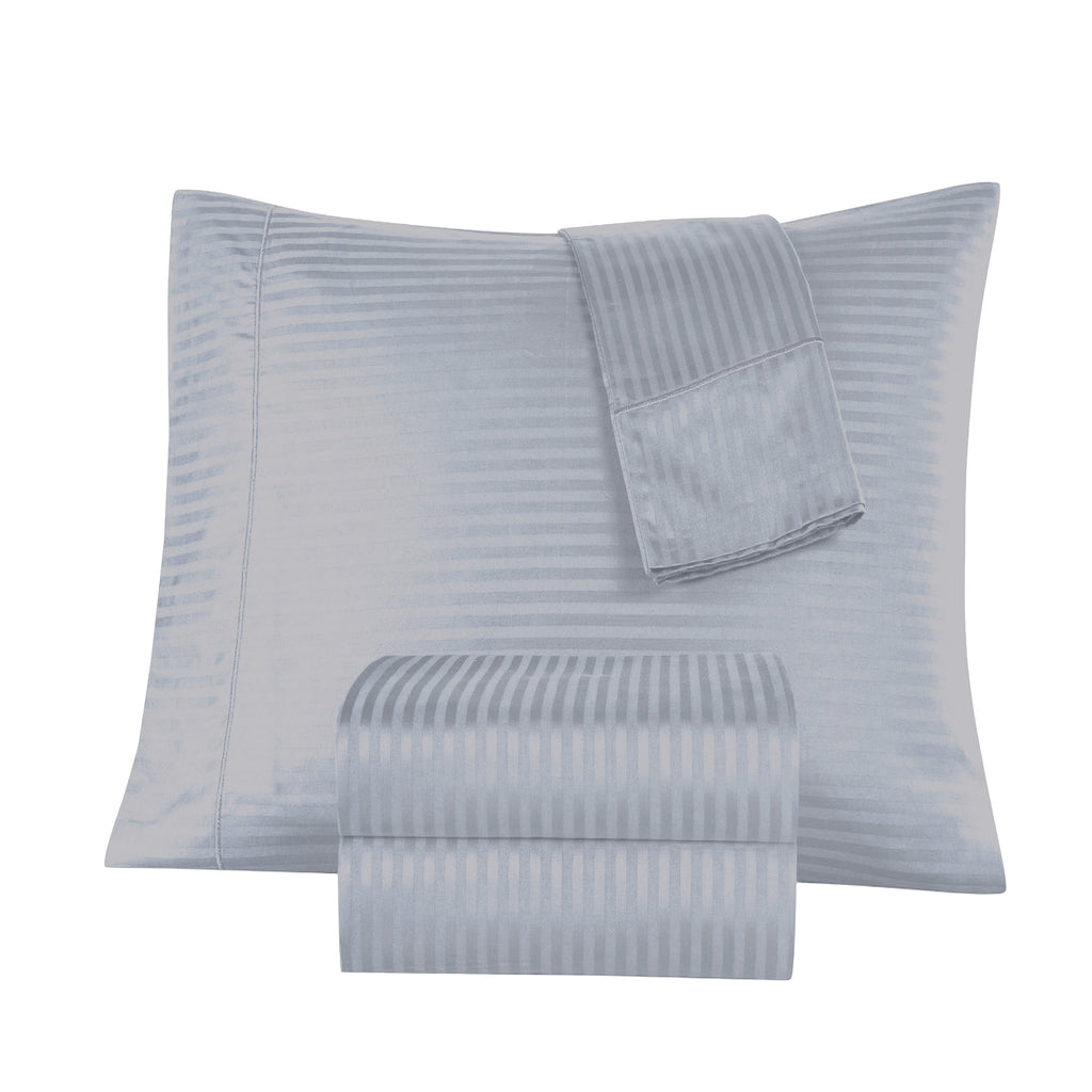 1000 Thread Count Egyptian Cotton Damask Stripe Sheet Set - Long-Lasting Quality, Durable, and Breathability for Premium Sleep