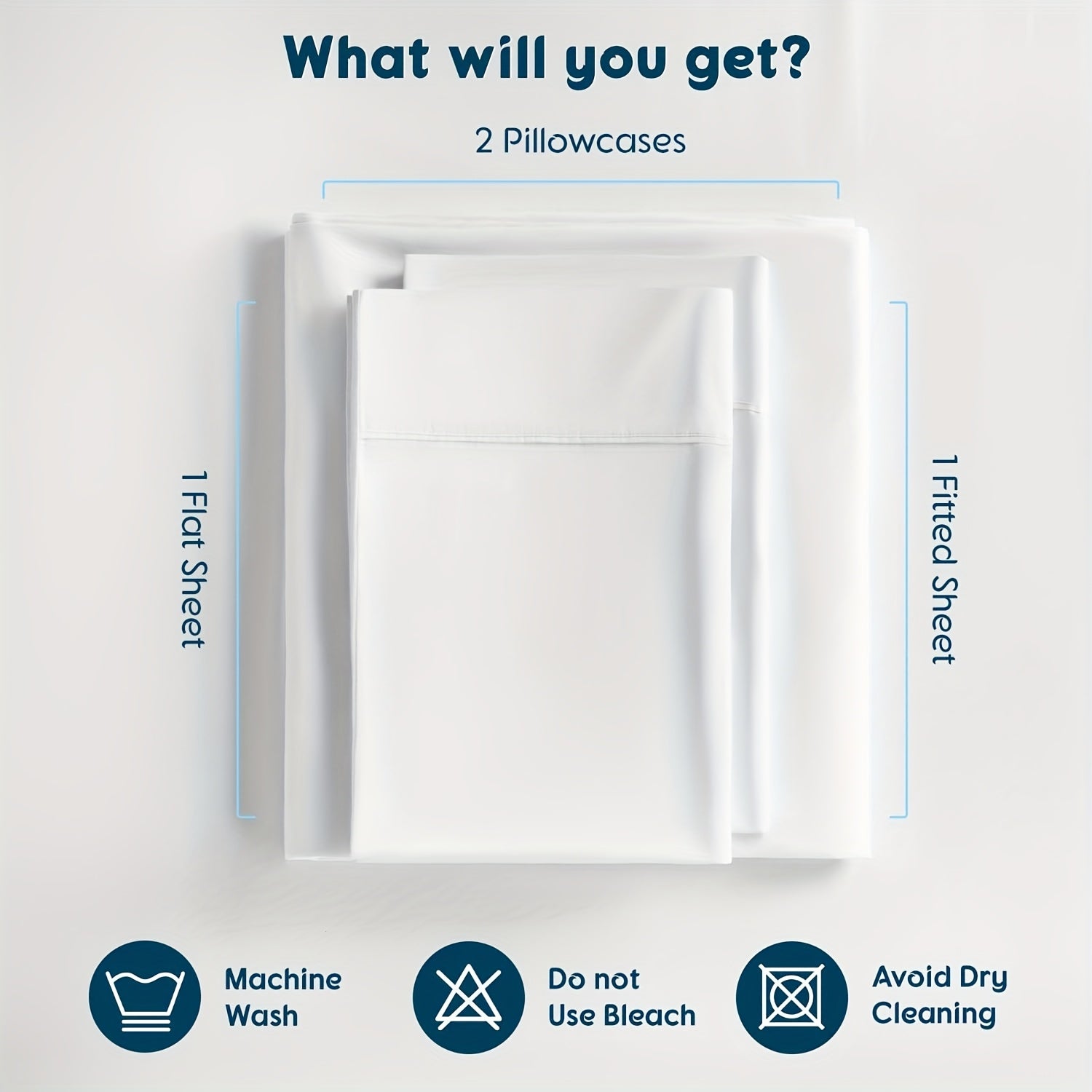 Set of 4 Sheets Made from 100% Cotton, Available in Full, Queen, King, And California King Sizes. These Luxury Cotton Bed Sheets Are Breathable And Come with Pillowcases, Featuring an 18-Inch Deep Pocket. The Set Includes 1 Fitted Sheet