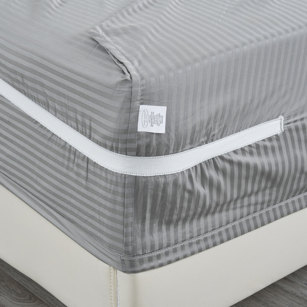 1000 Thread Count Egyptian Cotton Damask Stripe Sheet Set - Long-Lasting Quality, Durable, and Breathability for Premium Sleep