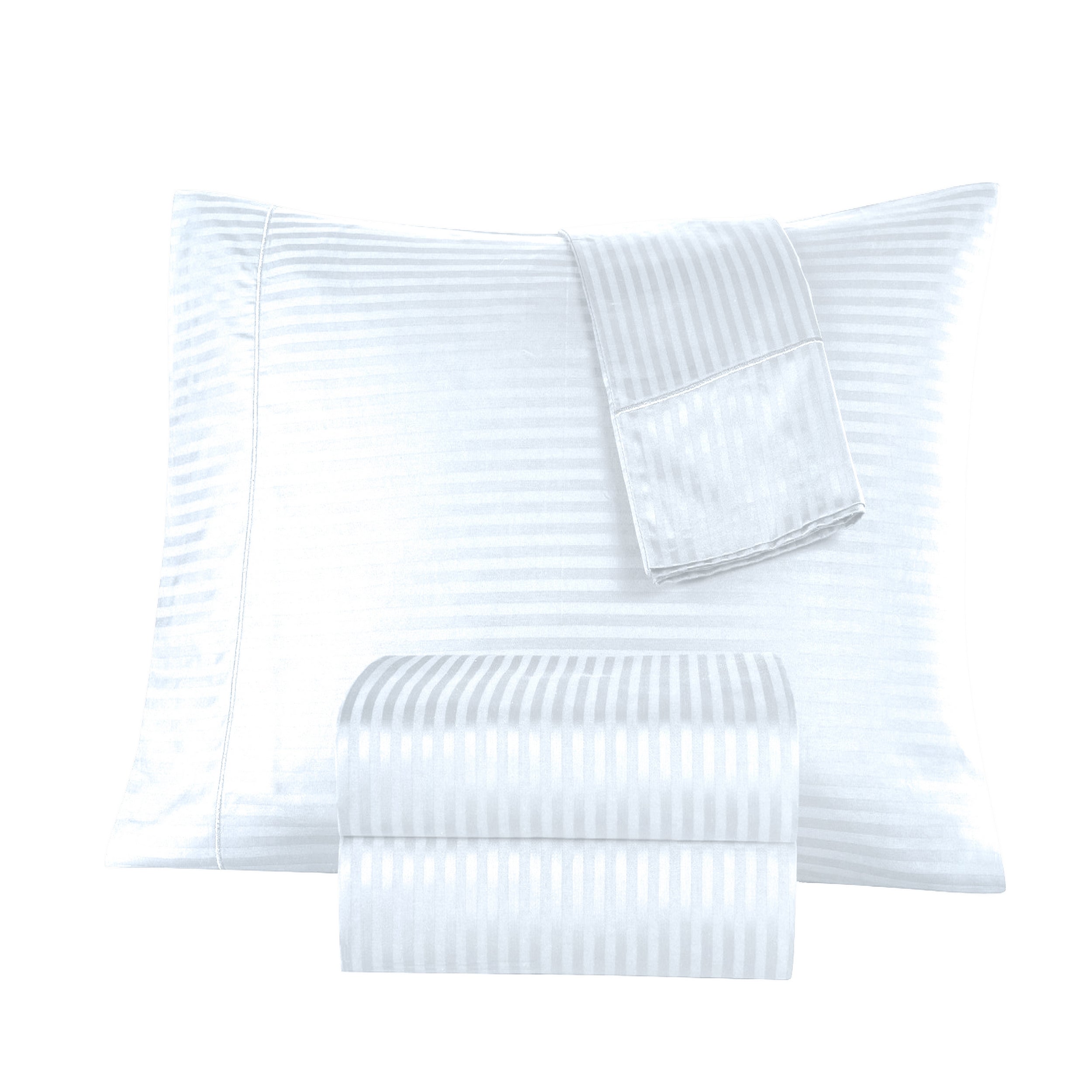 1000 Thread Count Egyptian Cotton Damask Stripe Sheet Set - Long-Lasting Quality, Durable, and Breathability for Premium Sleep