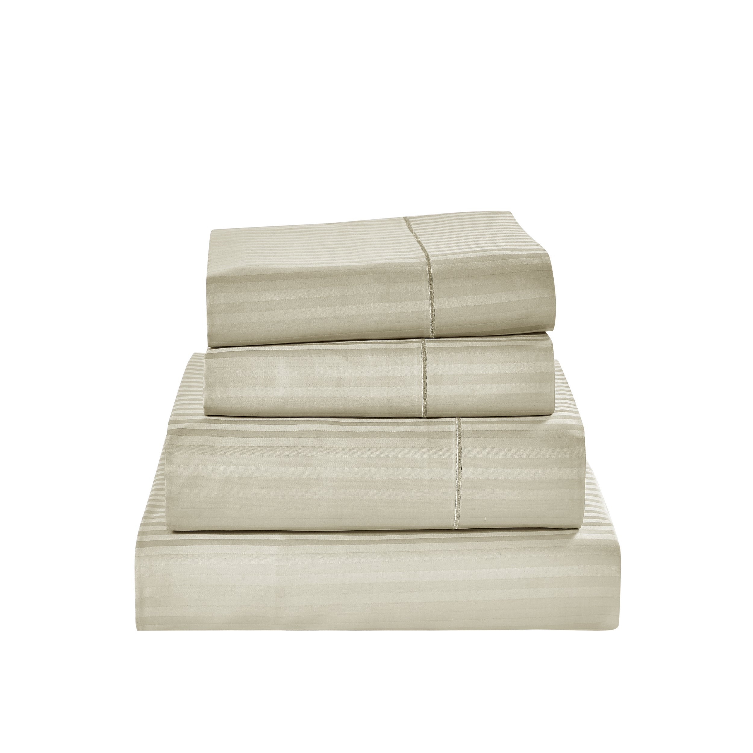 1000 Thread Count Egyptian Cotton Damask Stripe Sheet Set - Long-Lasting Quality, Durable, and Breathability for Premium Sleep