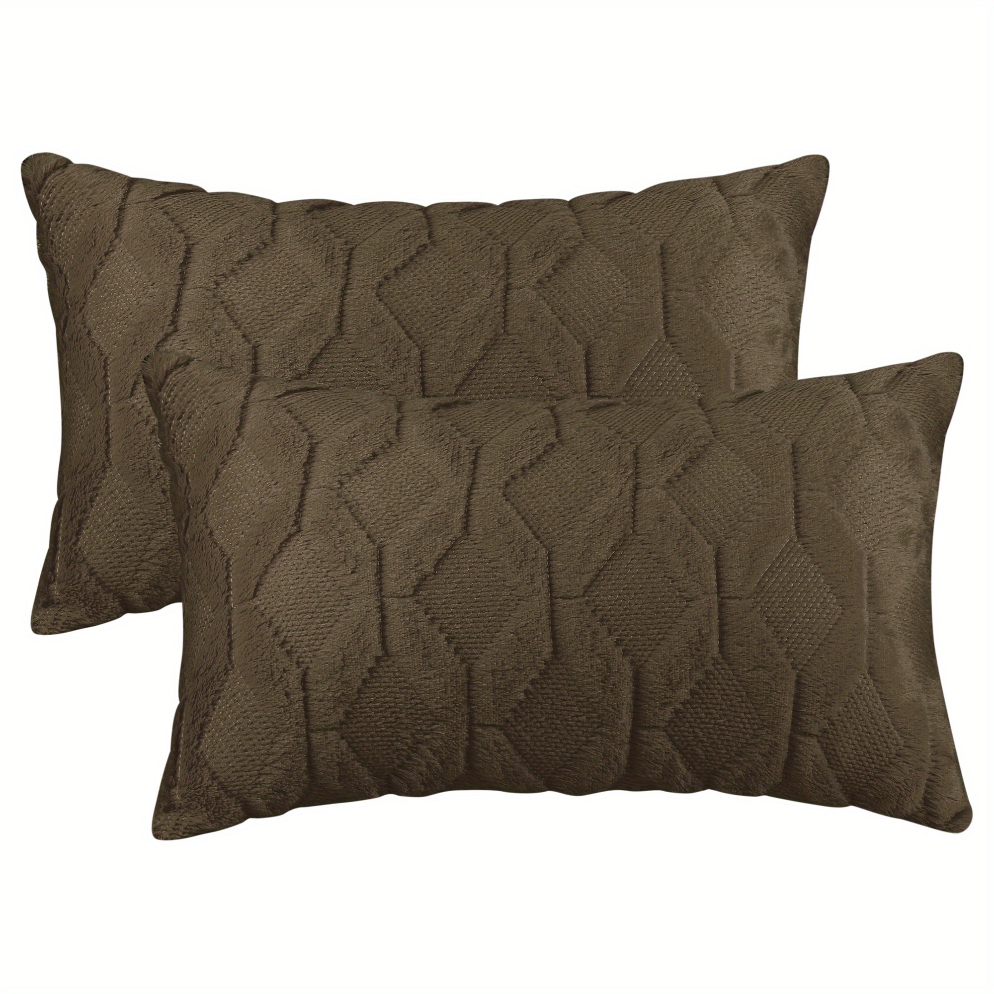 Set of 2 Soft Short Plush Decorative Throw Pillow Covers Luxury Style Cushion Pillow Cover for Sofa Bedroom, Cozy Soft Pillow Cover - Perfect for Living Room, Bedroom, Sofa and Bed Decor - for Home Decor Enthusiasts