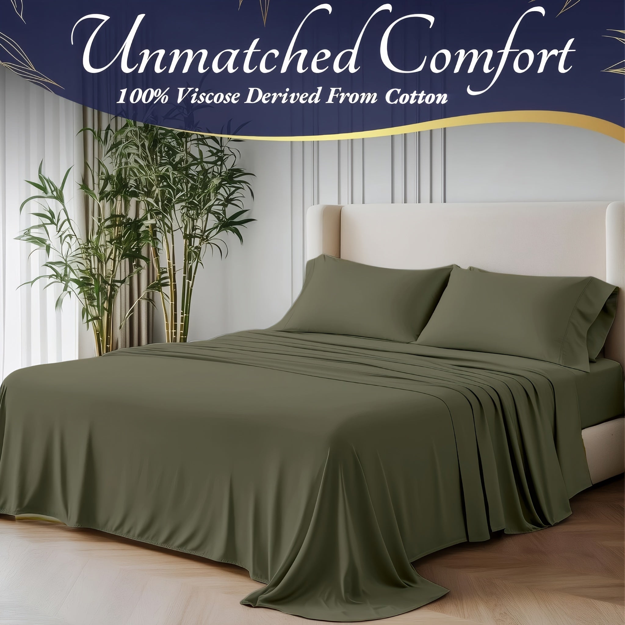 4pcs Full\u002FQueen\u002FKing\u002FCal King Size Sheet Set - Royal Quality Bedding Sheets & Pillowcases - 18 Inch Deep Pocket Egyptian Cotton Bed Set - Soft & Wrinkle Free Christmas Decorations Bed Sheets with 1 Flat Sheet, 1 Fitted Sheet, 2 Pillowcases