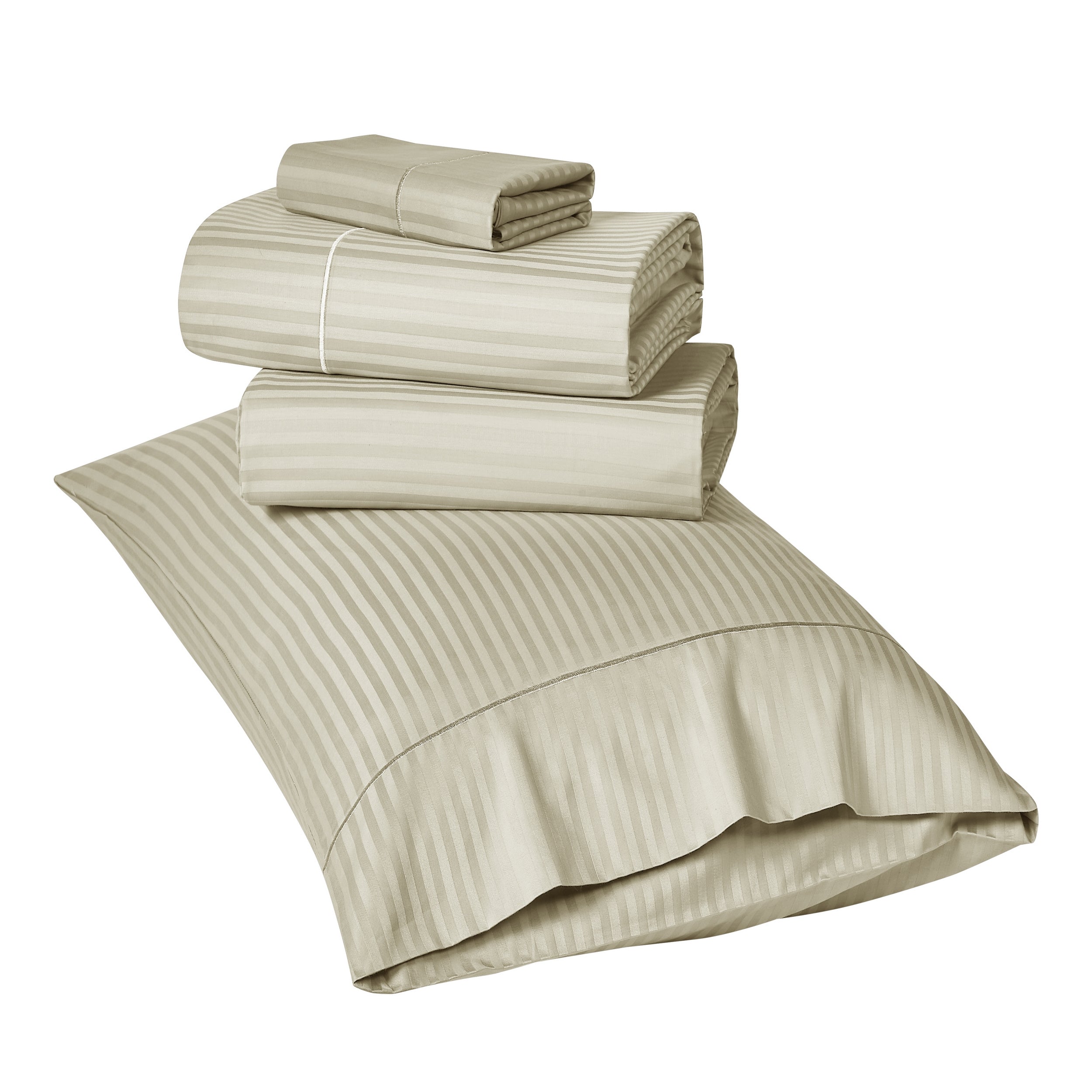 1000 Thread Count Egyptian Cotton Damask Stripe Sheet Set - Long-Lasting Quality, Durable, and Breathability for Premium Sleep