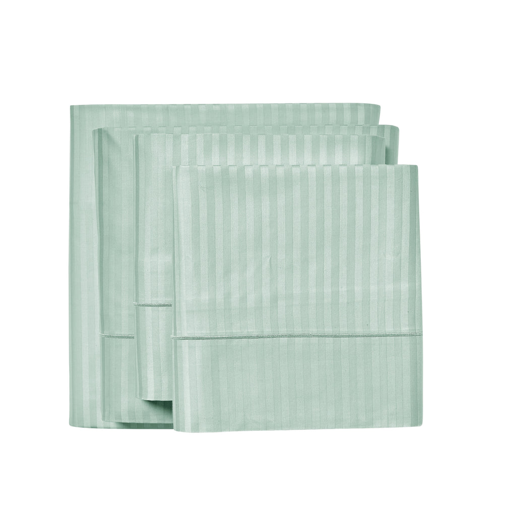 1000 Thread Count Egyptian Cotton Damask Stripe Sheet Set - Long-Lasting Quality, Durable, and Breathability for Premium Sleep